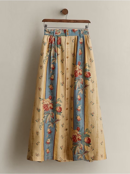 Ralph Lauren Dresses & Skirts - Vintage 90s Ralph Lauren Country floral linen high waisted midi skirt